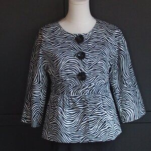 Alexandra Bartlett | 3/4 Sleeve Zebra Print Jacket